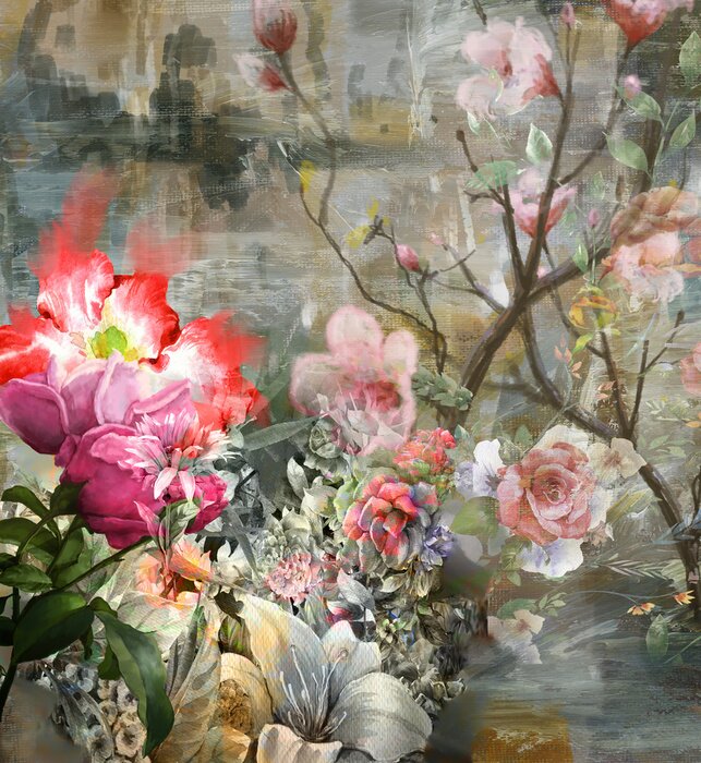 Bild Künstlerische Illustration mit Blumen