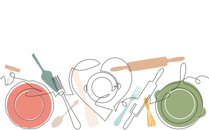 Bild Künstlerische Präsentation von Küchenutensilien