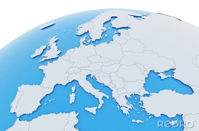 Bild Landkarte Europa auf der Erdkugel