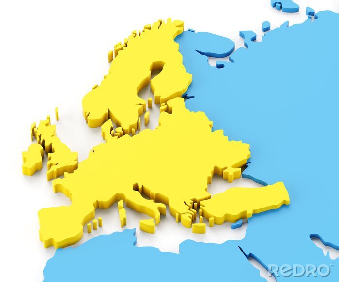 Bild Landkarte Europa in Gelb