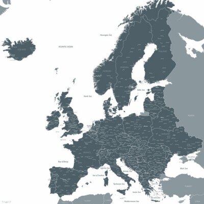 Bild Landkarte Europa in Graphit