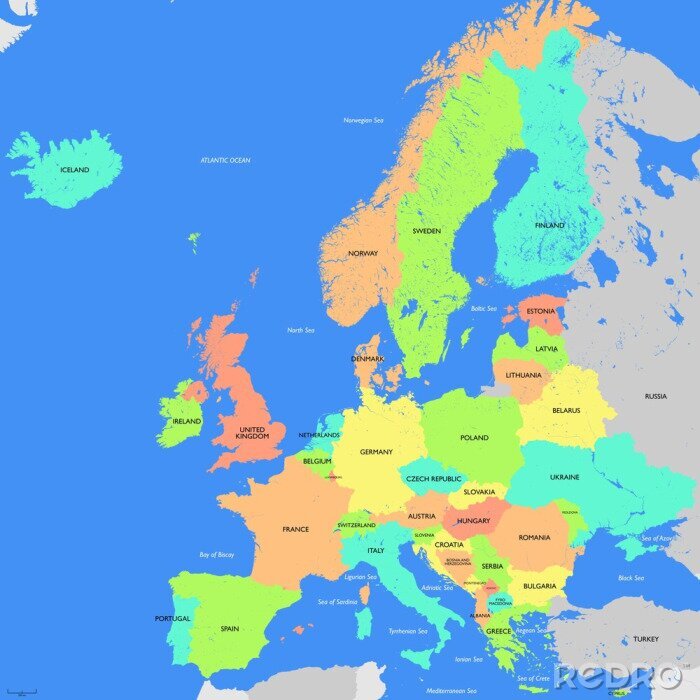 Bild Landkarte Europa mit Ländern