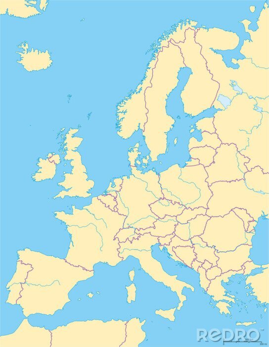 Bild Landkarte Europa ohne Beschreibungen