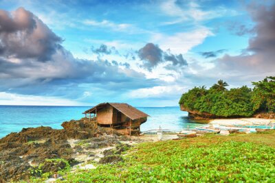 Bild Landschaft der Hütte am tropischen Ozean