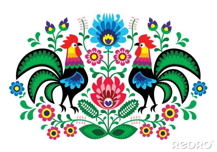 Bild Landtiere folkloristische Hähne