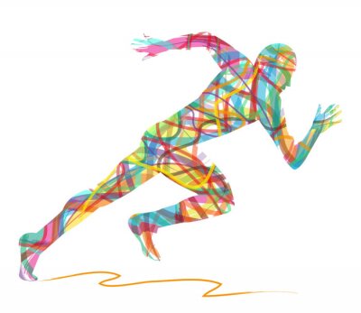 Laufen Sprint und ein Sportler