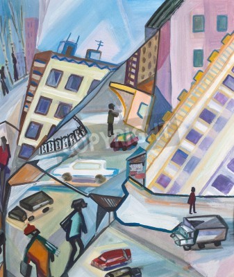 Bild Leben in der Stadt Kubismus