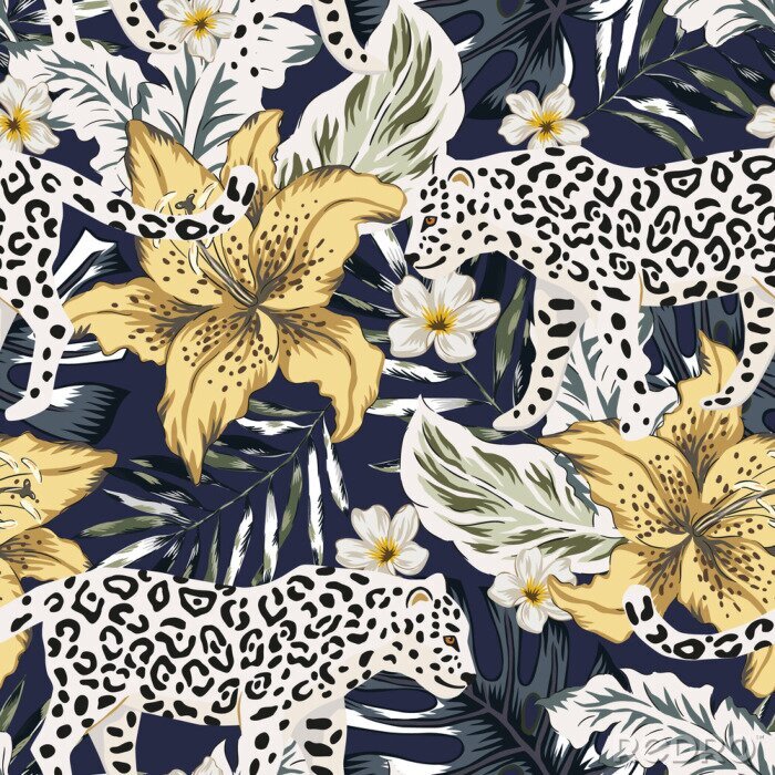 Bild Leoparden inmitten tropischer Vegetation