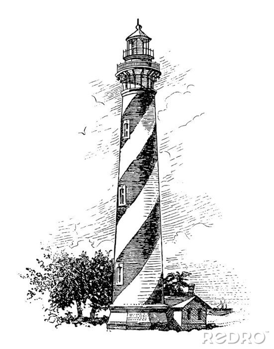 Bild Leuchtturm Skizze schwarz und weiß