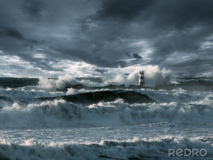 Bild Leuchtturm während des Seesturmes