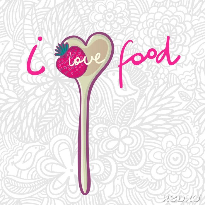 Bild Liebevoll zu essen - niedlichen Cartoon-Konzept-Hintergrund