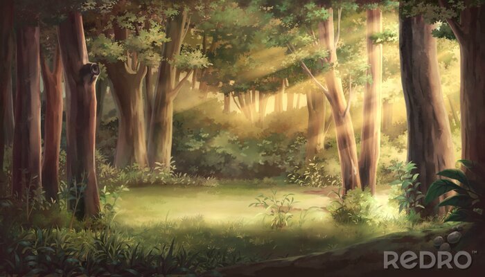 Bild Light and forest - Afternoon , Anime background , Illustration.	