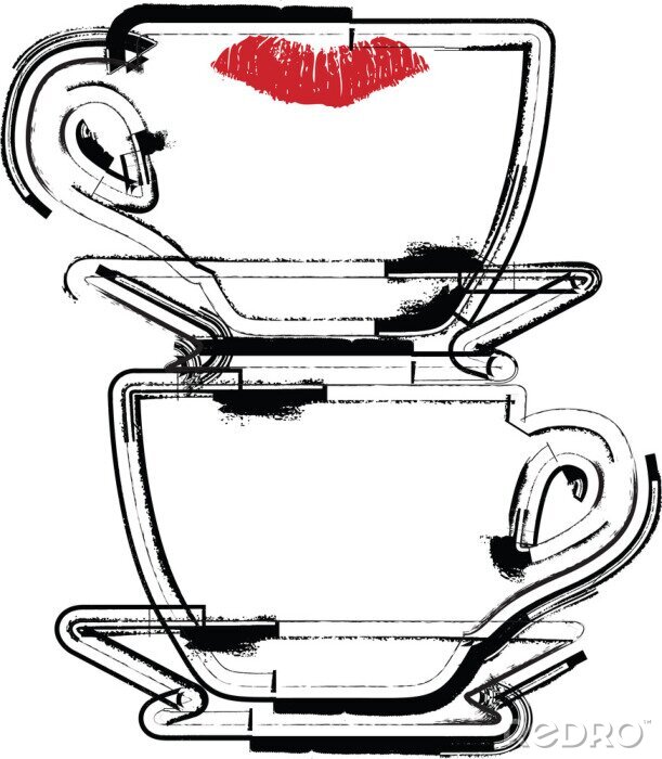 Bild Lippenstiftspur auf Tasse