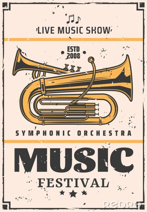 Bild Live music show and festival, vector trumpet