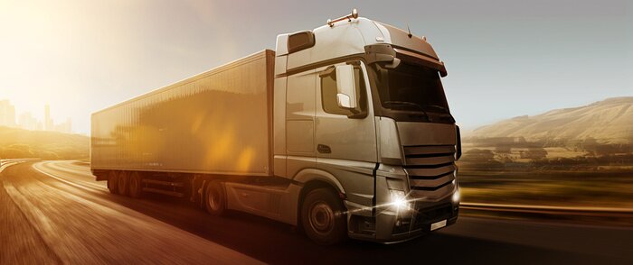 Bild Lkw auf dem Weg