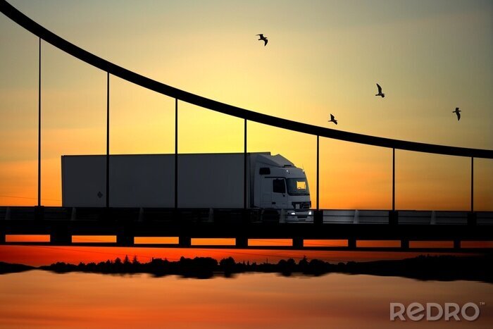 Bild Lkw auf der Brücke