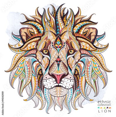 Bild Löwenkopf gemustert