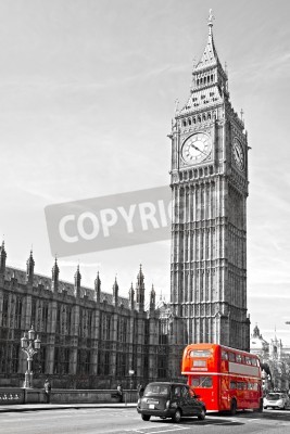 Bild London Bus rot am Big Ben