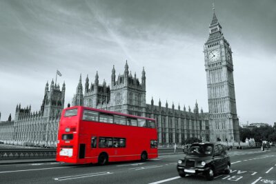 London roter Bus auf einem grauen Hintergrund