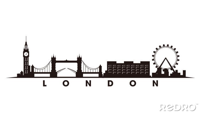 Bild London skyline and landmarks silhouette vector