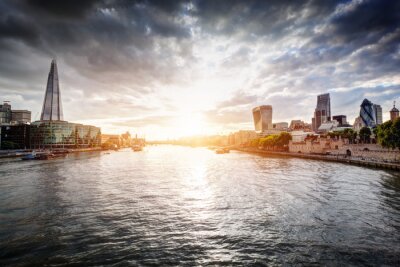 Bild London Sonnenuntergang über der Themse
