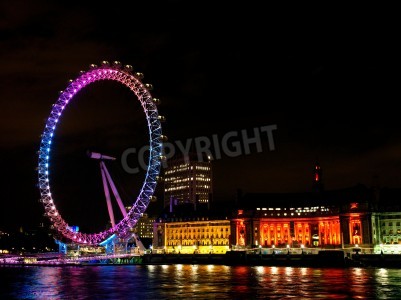 Bild London und das London Eye bei Nacht