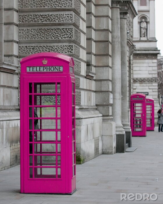 Bild London und rosa Telefonzelle