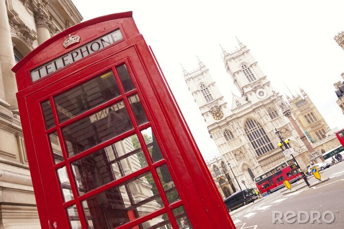 Bild London und Telefonzelle in Westminister Abbey