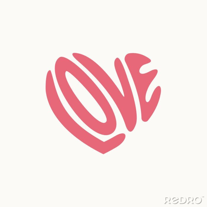 Bild love typography heart shape logo