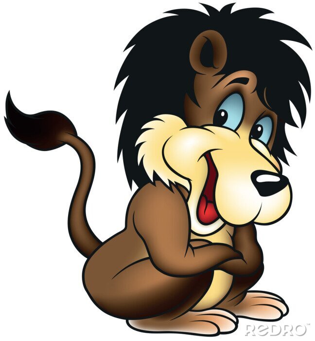 Bild Lustiger Löwe mit blauen Augen Grafik