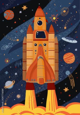 Bild märchenhafte Weltraumrakete