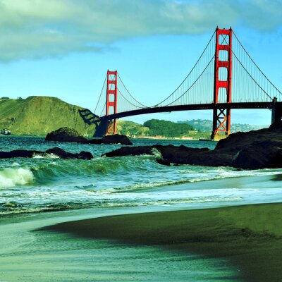 Malerische Landschaft und Golden Gate Bridge