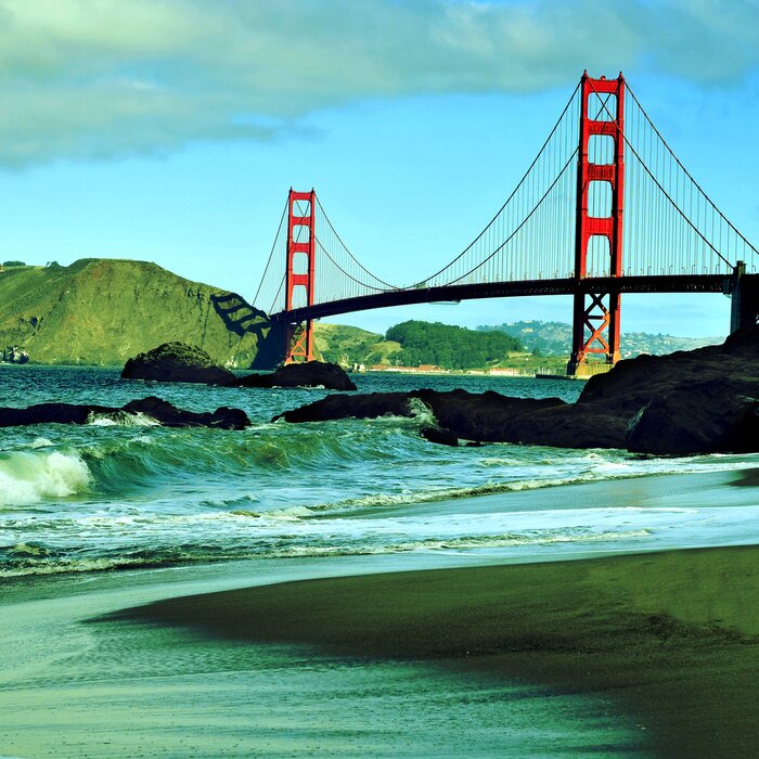 Bild Malerische Landschaft und Golden Gate Bridge