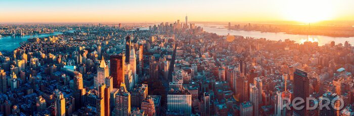 Bild Manhattan und Panorama bei Sonnenuntergang