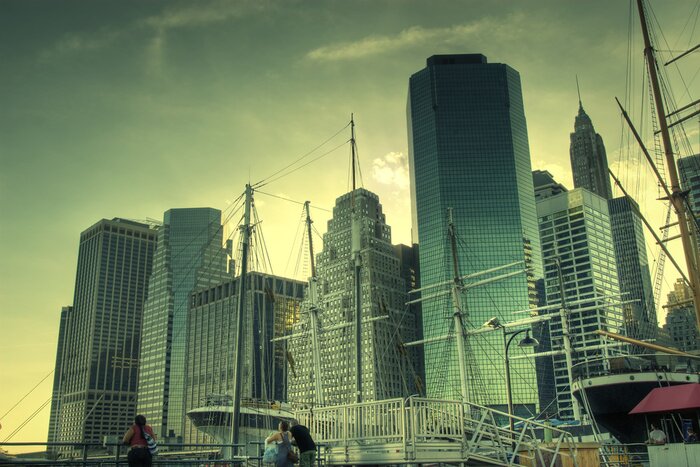 Bild Manhattan vor dem Hintergrund der untergehenden Sonne