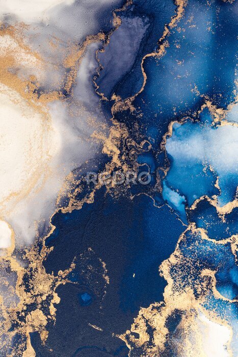 Bild Marble ink abstract art from exquisite original painting for abstract background . Painting was painted on high quality paper texture to create smooth marble background pattern of kintsuki ink art .