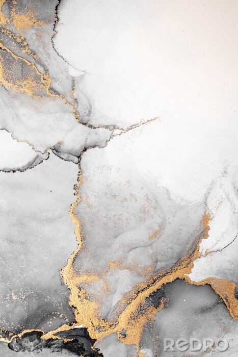 Bild Marmor in Grau mit Aquarellfarben gemalt