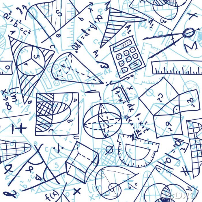 Bild Mathematische Symbole in Blautönen