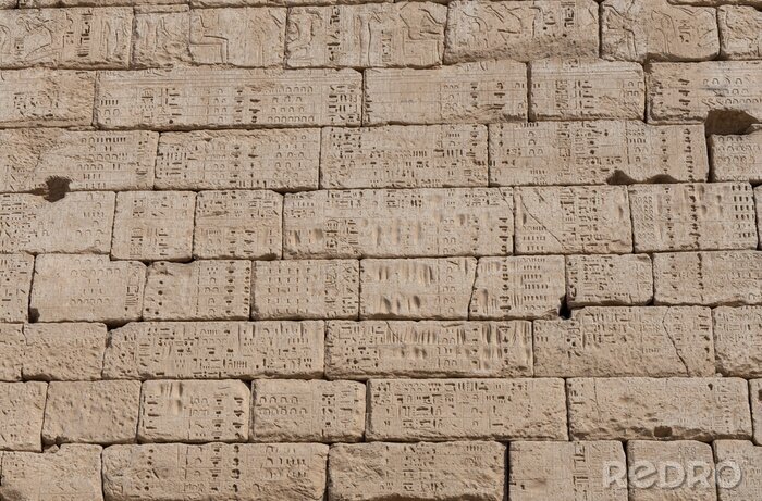 Bild Mauer mit Hieroglyphen