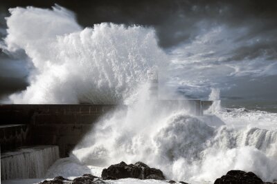 Meer Schwarz-weißes mit Wellen