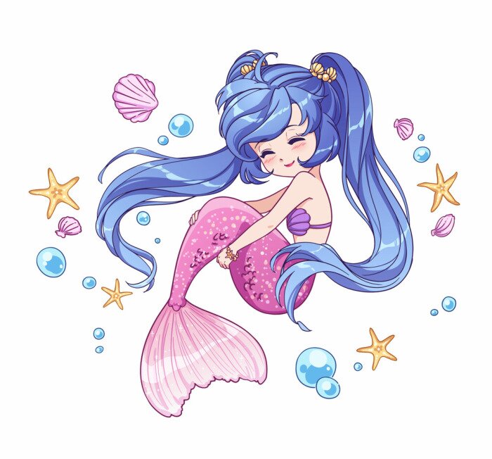 Bild Meerjungfrau mit blauen Haaren