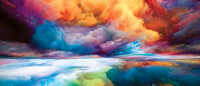 Bild Mehrfarbige Schäfchenwolken