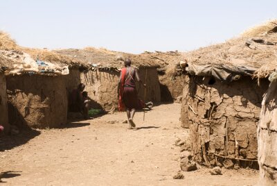 Mensch Afrika im Massai-Dorf