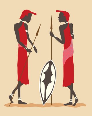 Bild Menschen in der Massai-Illustration