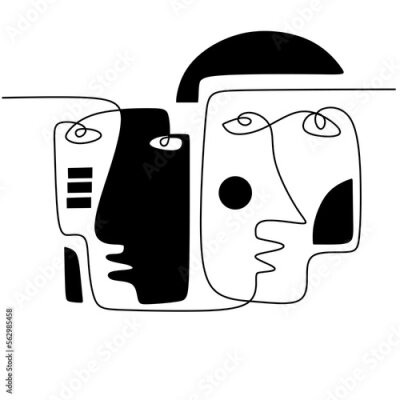 Bild Menschliche Gesichter im minimalistischen Stil