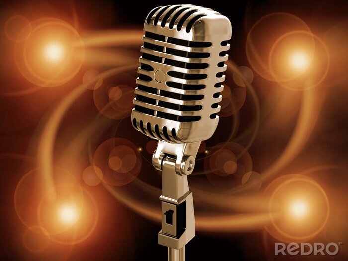 Bild Mikrofon am Hintergrund mit Musik