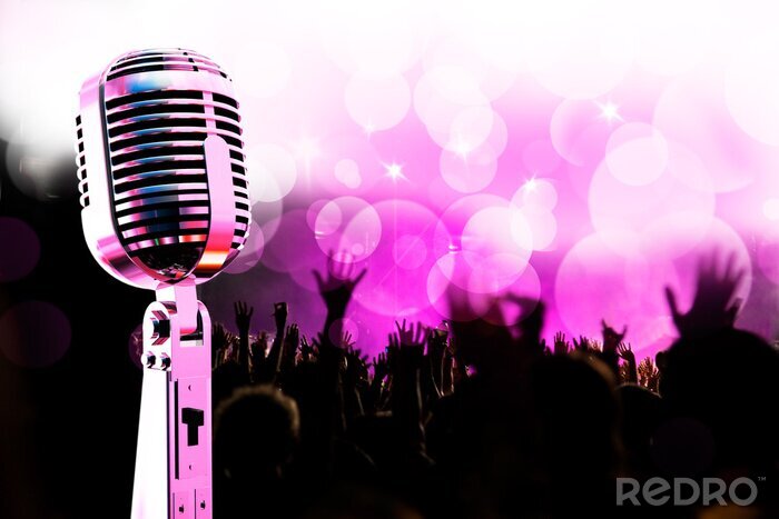 Bild Mikrofon im Hintergrund einer Musikveranstaltung