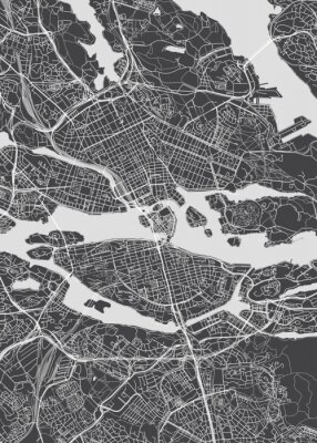 Minimalistische Karte von Stockholm