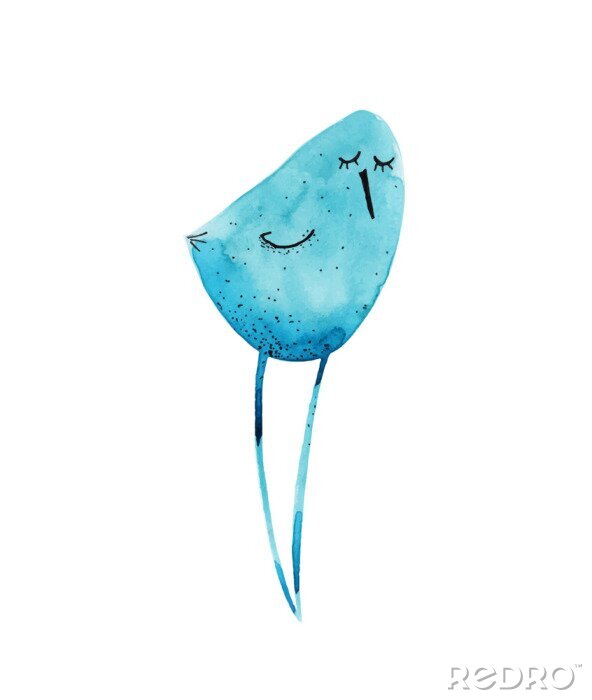 Bild Minimalistischer Vogel auf langen Beinen