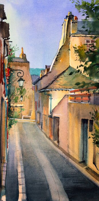 Bild Mit Aquarell gemalte Gasse